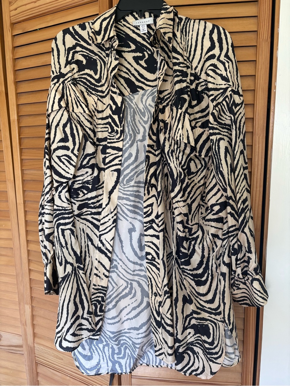 100% Silk Topshop Button-Down Shirt